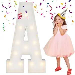 4FT Marquee Light Up Letters, Large Marquee Letters, Mosaic Balloon Frame Letter Big Letters For Engagement Wedding Decorations Birthday Party Backdrop Decor, Balloon Arch Kit Letter A