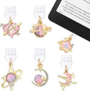 Y2K Dust Plug Charm - 6 count Fantasy Aesthetic Pendant Compatible with Kindle & Phone Type C/USB C Charger Port