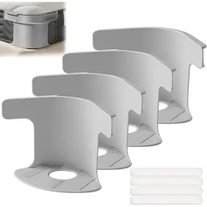 Invisible Slot Bed Sheet Holder Straps 4-Pack – No More Loose Fitted Sheets!Universal Fit for King, Queen, Twin, Ultra Secure Non-Slip Grip, Easy Installation (Gray)