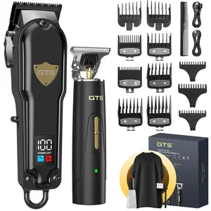 GTSPRO Hair Clippers for Men Professional, Cordless Clippers for Hair Cutting, Mens Hair Clippers and Trimmer Kit for Barber with LED Display 15 Guide Combs