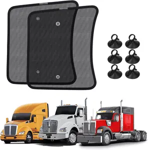 Side Window Sunshade for Semi - Trailer Trucks Fits T680 or T880 or W990 All Years Suction Cup Mounted for Glare Protection and UV Shielding