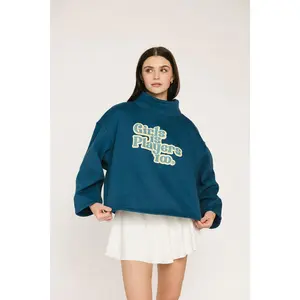 Diana Mock Neck Sweatshirt - Girls Is Players Too Indigo