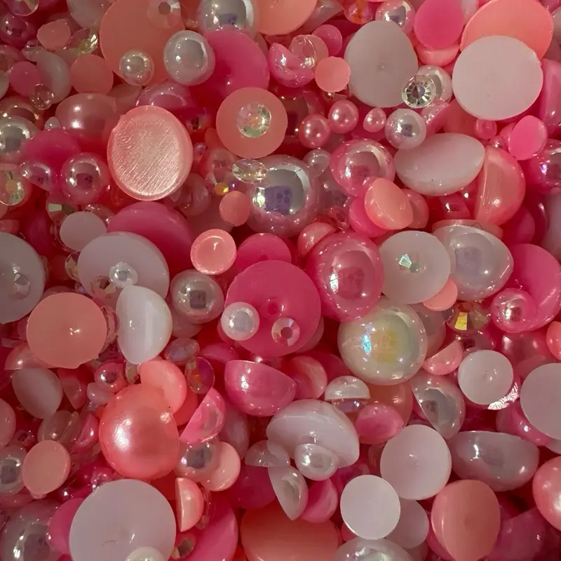 50grams half pearls mixed size 3mm-10mm AB colors- resin rhinestones for DIY, crafting, nail art, cups