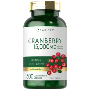Carlyle Cranberry Pills 15000mg | 300 Capsules | Herb Extract Supplement | For Women and Men | with Vitamin C | Non-GMO & Gluten Free