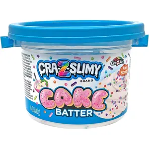 CRA-Z-Slimy Cake Batter Slime – 24 oz Extra Large Scented White Slime with Colorful Sprinkle Beads – Stretchy, Gooey, Mix-in Texture Fun