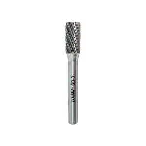 SB-3 Tungsten Carbide Burr Cylinder Shape Double Cut Rotary Burrs File, 1pc Abrasive Tool Durable Abrasion Resistant