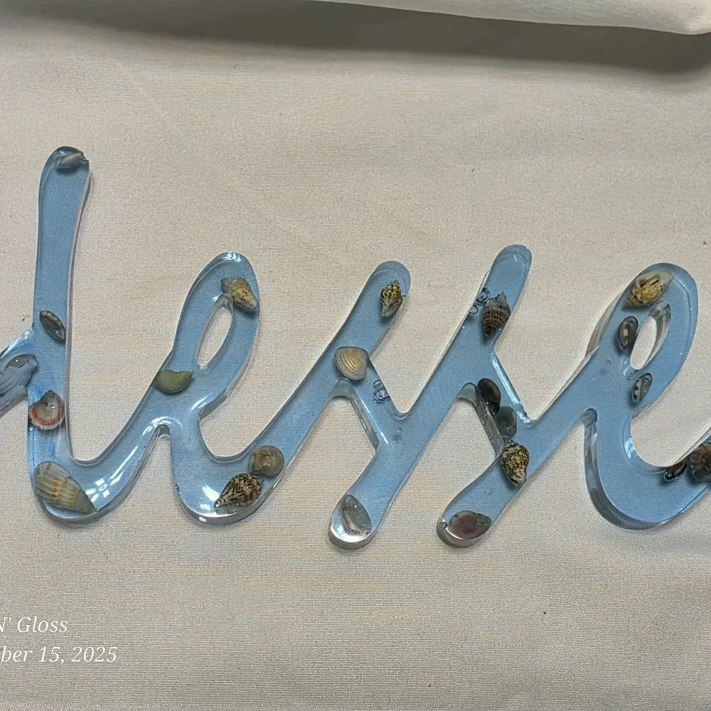 Epoxy Resin Blessed Wall Table Decor with Unique Design Elements and Text "Blessed" Mother Nature Ornaments