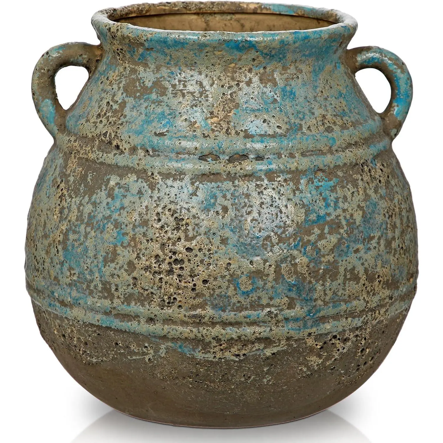 Blue Ceramic Planters 7 Inch Large Vintage Ceramic Pots for Plants Indoor Outdoor Plant Planters Fit Mid Century Succulent Plant Stand Flower Pots Home Decor