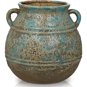 Blue Ceramic Planters 7 Inch Large Vintage Ceramic Pots for Plants Indoor Outdoor Plant Planters Fit Mid Century Succulent Plant Stand Flower Pots Home Decor