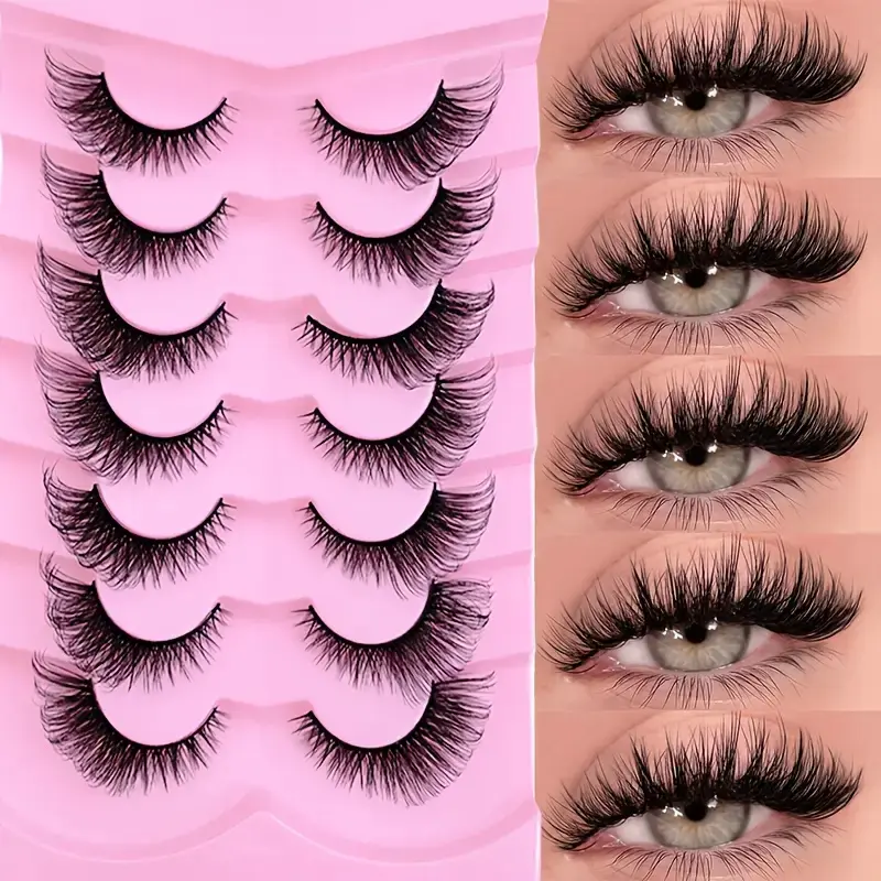 Waterproof Cat Eye False Eyelashes, Reusable DD Curl Lashes, Multiple Sizes 6-15mm, Dramatic Natural Look, Feline Lash Look, Perfect for Beginners, Cosmetic Eyelash Extension, Eyelash Extensions Set, Diy Dramatic Lashes