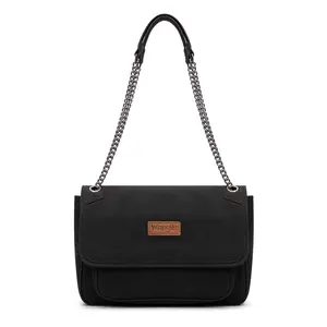 Wrangler Shoulder Bag for Women Trendy Crossbody Purse and Handbags Faux Leather Satchel