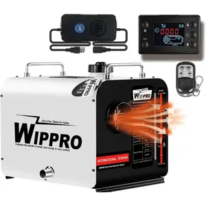 WIPPRO 8KW All-in-One Diesel Heater with LCD Switch & Remote Control - 2Gal Portable Air Heater for Campers, Cars, RVs, Trucks, Boats, and Campervans - Adjustable Heating, Durable Design