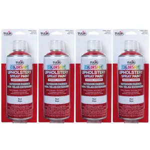 Tulip ColorShot Outdoor Fabric Upholstery Spray Red 4 Pack