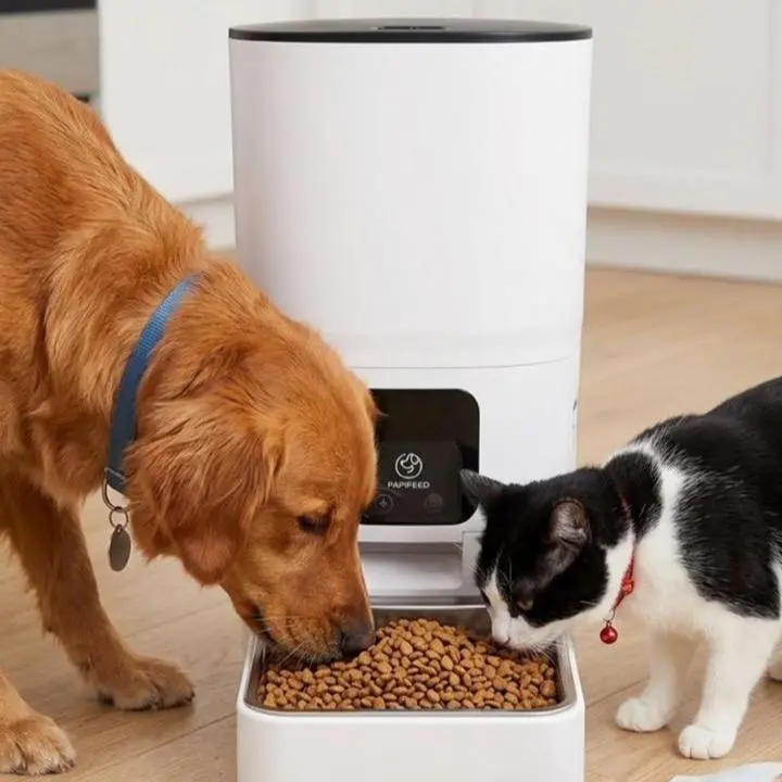 App-Controlled WiFi Automatic Feeder for Dogs and Cats - Polypropylene-Stainless Steel Construction, Auto-Dispensing Bowl, Washable Parts, Nylon Braided Cord