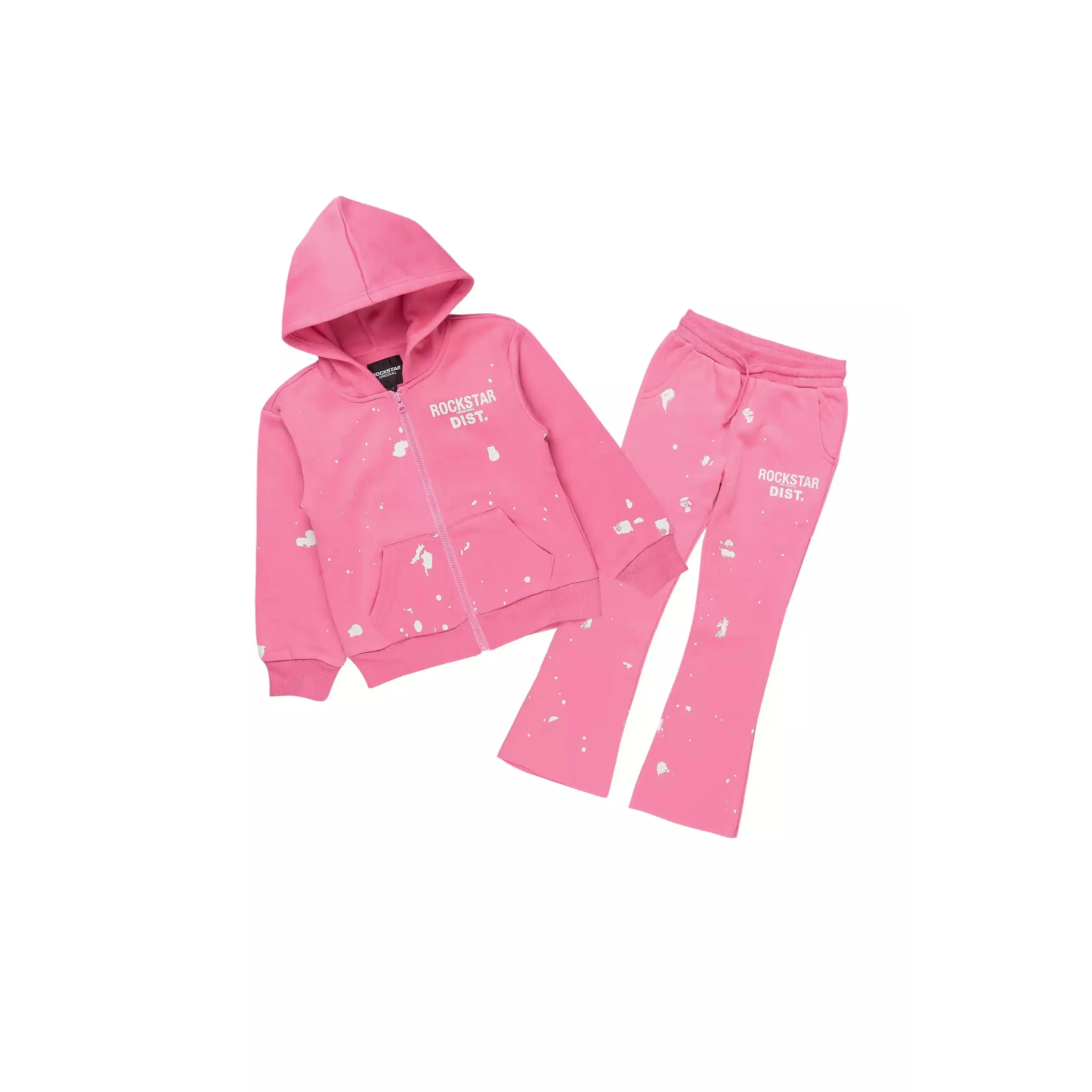 Girls Halloway Bubblegum Zip Up Stacked Flare Track Set Girls Halloway Bubblegum Zip Up Stacked Flare Track Set