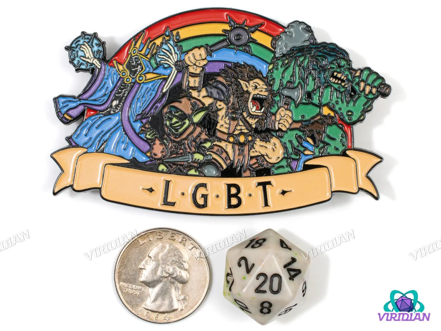Pin Pals: Lich, Goblin, Bugbear, Troll (LGBT) | LGBTQIA, Rainbow, Pride, D&D Monsters, Metal Enamel Lapel Pin (1) | Dnd, Fantasy Art