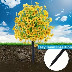 1pc Colorful Violet Ground Spike with Stake for Garden Decoration, Perfect for Thanksgiving, Halloween, Christmas, and Weddings - Realistic and Beautiful, UV-Resistant and Fade-Proof, Ideal for Flower Pots, Gardens, Yards, Patios, Porches, Balconies