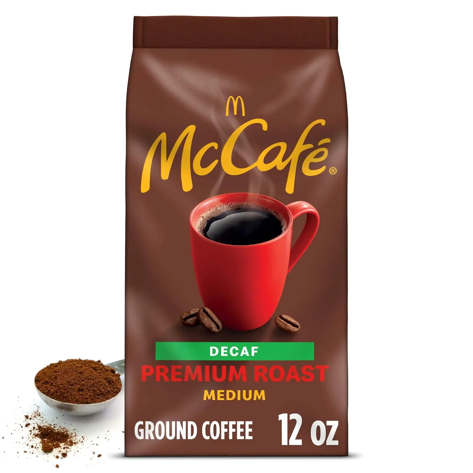 Premium Roast Decaf, Medium Roast Ground Coffee, 12 oz Bag Mc Cafe