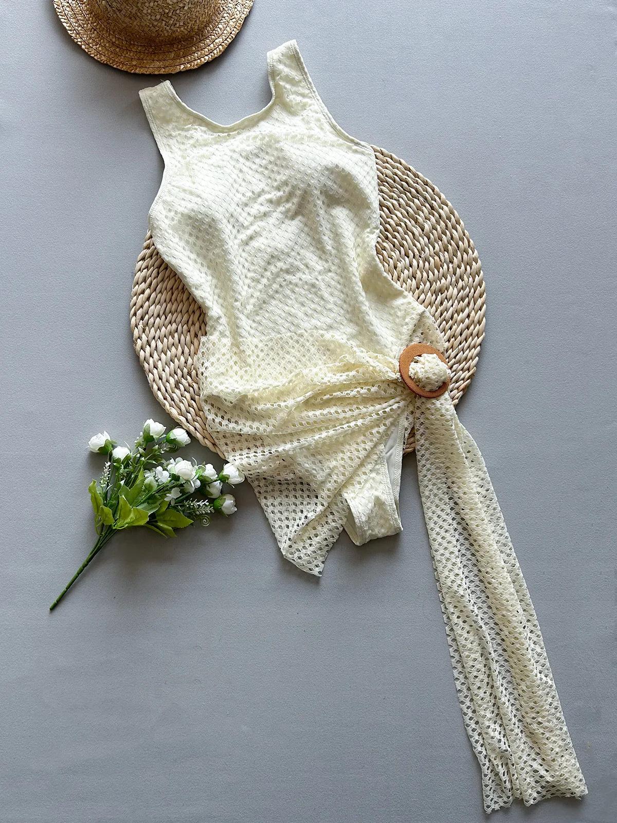 Bikini With Long Skirt Women Swimsuits Female Swimwear Backless Bathing Suit Mesh Swimming Suits Beachwear Biquini