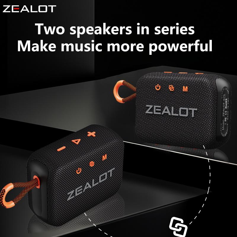 ZEALOTs S75 10W Wireless Speaker, Outdoor Portable Subwoofer Speaker, Dual Pairing 3000mAh Battery Speaker, Suitable for Home, Car, Outdoor, Camping, Audio