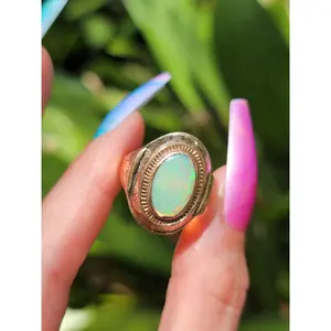 10k Antique/Vintage Opal Buckle Ring