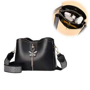 Small Crossbody Bags for Women Lightweight Handbag Butterfly Shoulder Bag Triple Compartments Purses and Handbags for Women Teenage Girls Fashion Ladies Satchel Shoulder Top Handle Bag