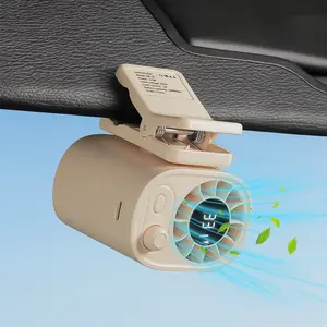 ISEMENA Car Clip On Fan No Cooling Function with LED Display,360° Rotation, 100 Speeds Adjustable,1800mAh Battery,USB Rechargeable Powerful Cooling Fans for Travel, Gym, Work, Camping, Stroller, Bike