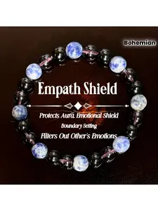 Sodalite Bohemian Empathy Shield Bracelet Featuring Crystal Beads, Stretchable Design for Men And Women, Ideal for Daily Protection Jewelry Gift