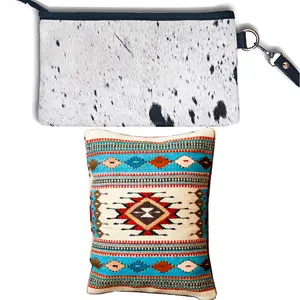 American Darling Wristlet Hair -On Saddle blanket Genuine Leather Western Women Bag | Handbag Purse Travel Clutch