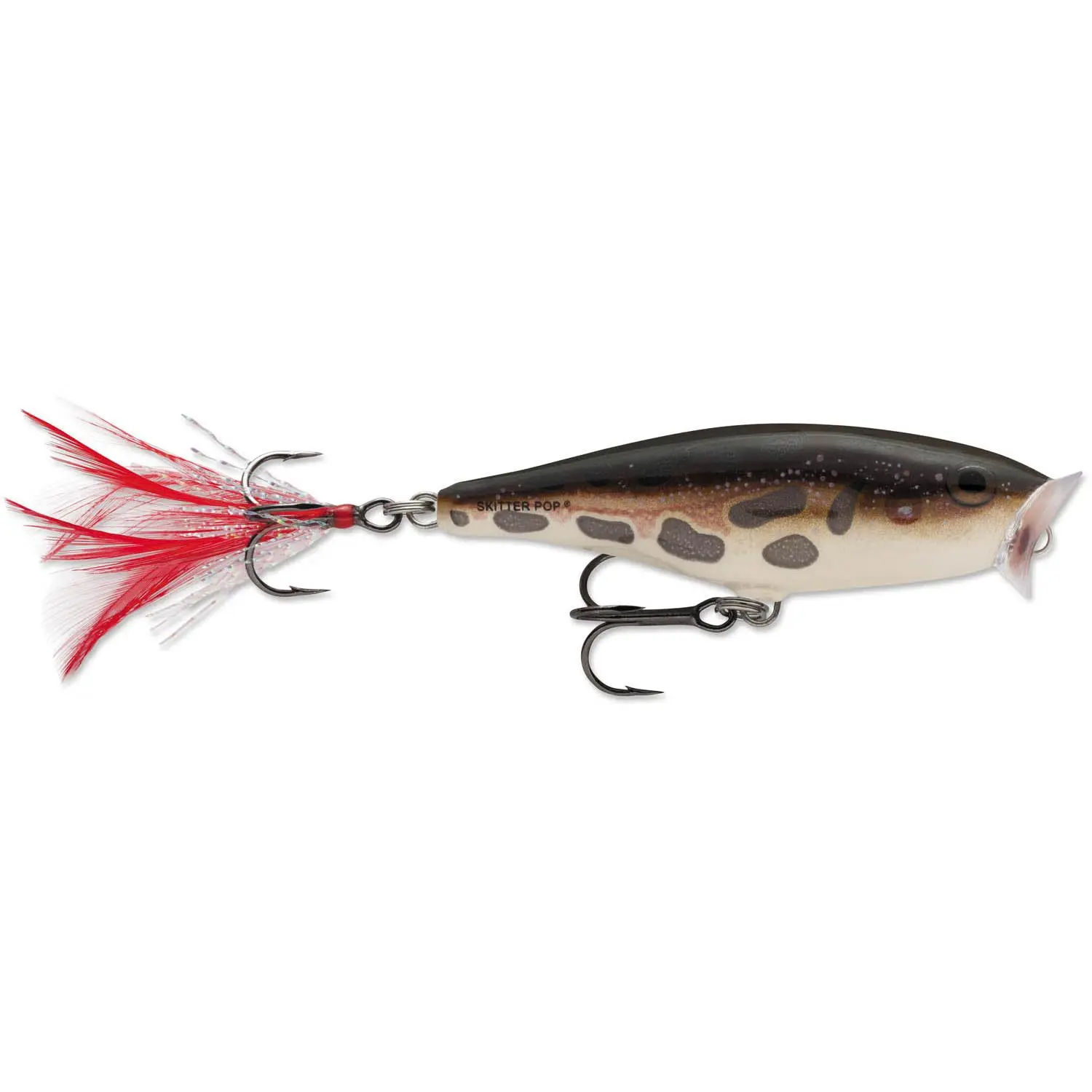 Skitter Pop Style Topwater Popper, 2 inch Balsa Wood Lure with Cupped Lip for Loud Popping Sound and Devastating Topwater Strikes, 3/16 oz
