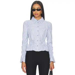 LIONESS Manor Shirt in Blue Stripe