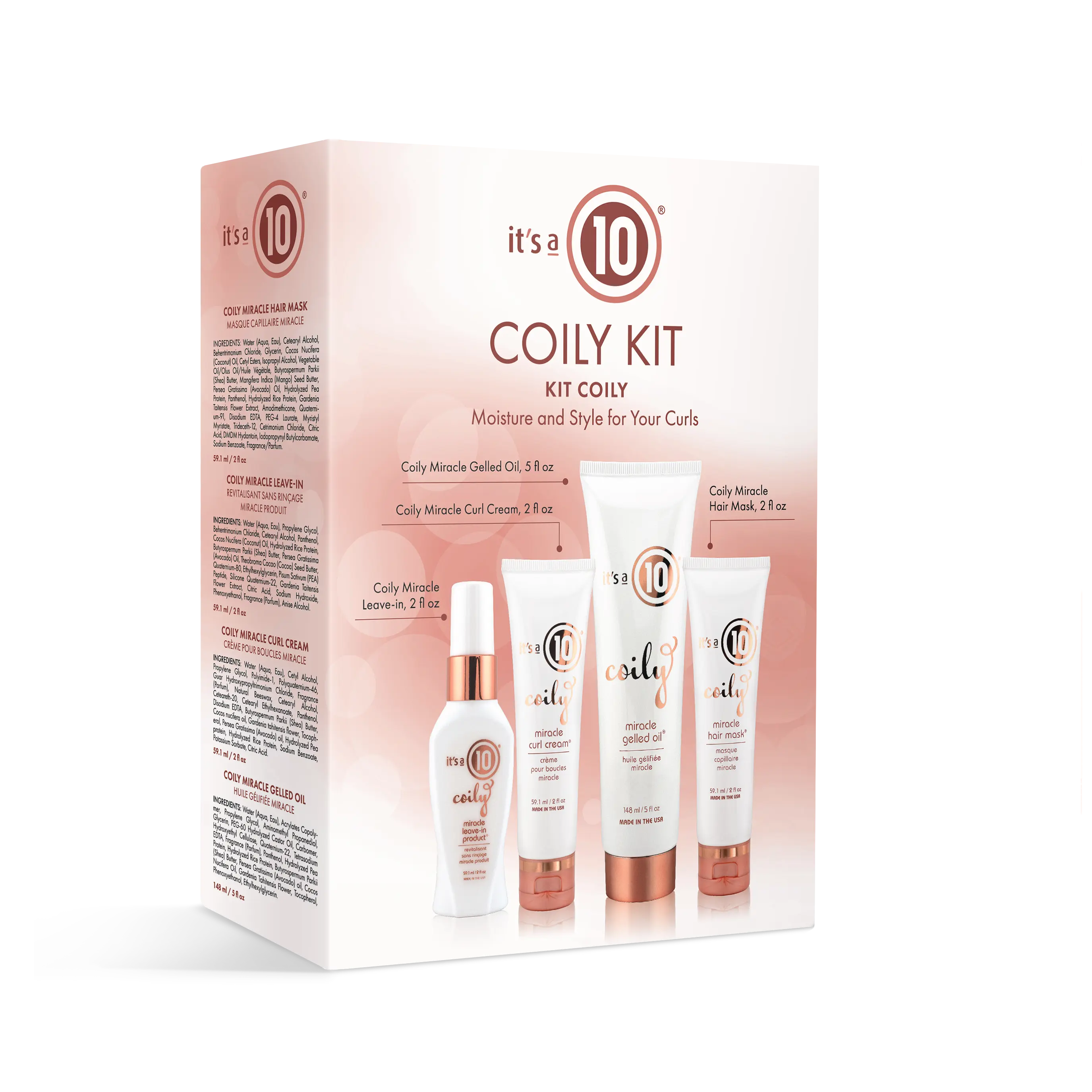 It's a 10 Haircare Miracle Coily Trial Kit - Includes Conditioner, Shampoo, Gel & Cream for Coily & Curly Hair Types It's a 10 Haircare Miracle Coily Trial Kit - Includes Conditioner, Shampoo, Gel & Cream for Coily & Curly Hair Types