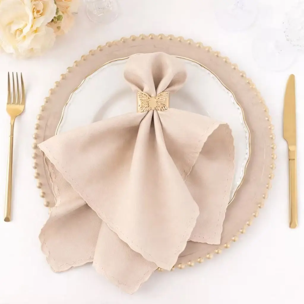 2/6/10 PCS Embossed Polyester Napkins, Reusable Washable Fabric Napkins, Elegant Durable Table Linens, Hotel Banquet Wedding Table Decor for Dinner Parties, Holiday & Special Occasions, Napkins Cloth Washable