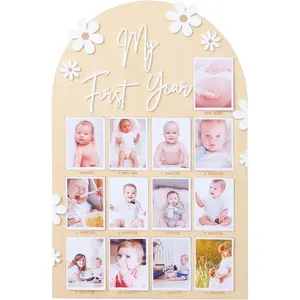 1st first year photo board 12 month picture milestones board my first year board daisy birthday decorations