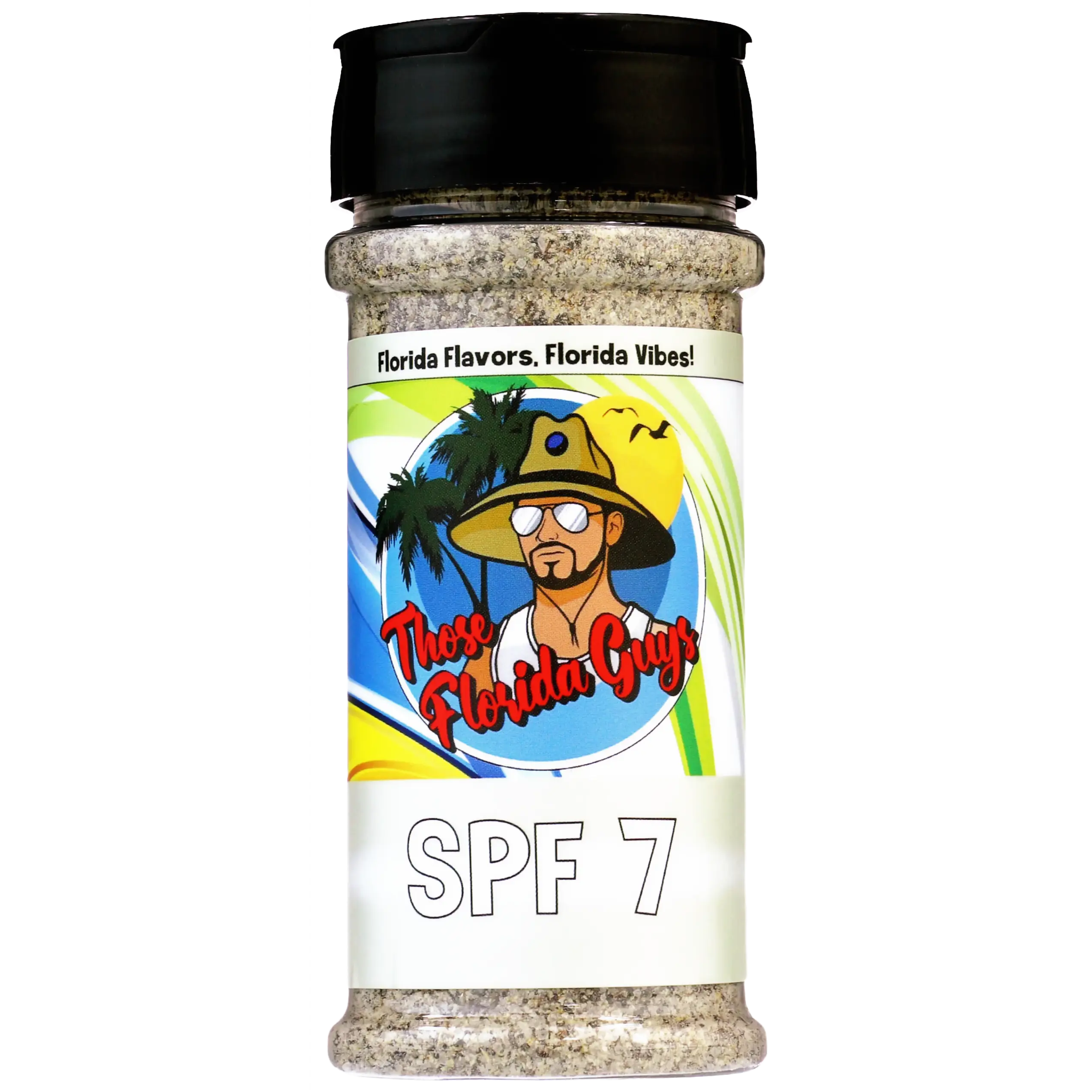 Those Florida Guys SPF 7 Rub | Salt Pepper Garlic Vinegar | Great on Steak, Chicken, Veggies, Seafood, Burgers, Fries, Popcorn, Ribs | Seasoning & Spice Dry Rub For Smoking & Grilling | 8.5 oz Shaker Bottle | Gluten-Free, Low-Sodium, MSG-Free, Dairy-Free