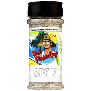 Those Florida Guys SPF 7 Rub | Salt Pepper Garlic Vinegar | Great on Steak, Chicken, Veggies, Seafood, Burgers, Fries, Popcorn, Ribs | Seasoning & Spice Dry Rub For Smoking & Grilling | 8.5 oz Shaker Bottle | Gluten-Free, Low-Sodium, MSG-Free, Dairy-Free