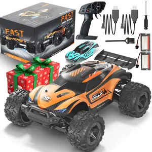 1:18 High Speed RC Car Dual Shells Carbon Brush USB Charger Battery All-Terrain Conquest Durable Structure Remote Control Christmas Birthday Gift for Kids Boys Girls
