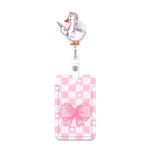 Nurse ID Badge Holder with Card Case, Retractable Badge Reel, Rotating Clip, Doctor Nurse Office Supplies, Nursing Station Gift, Nursing Students