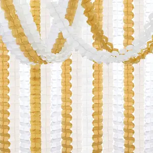 White - Party-Decorations Streamers Garland - 12 count 4-Leaf Clover Paper Streamer Wedding Bridal  Shower Bachelorette Engagement Banners Neutral Champagne Birthday Christmas Decor