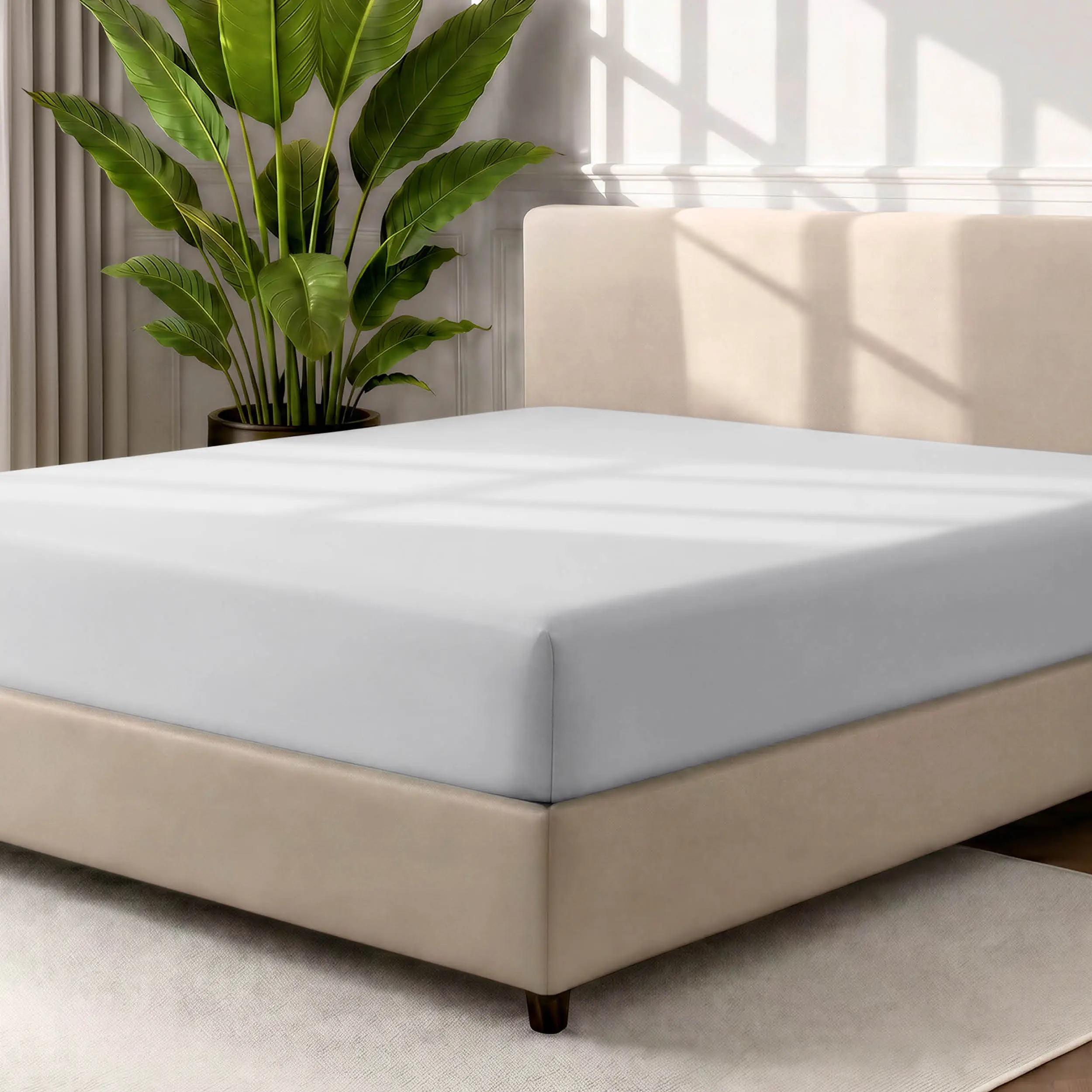 Bare Home Ultra-Soft Fitted Bedding Sheet - Deep Pockets, Wrinkle Resistant, Solid Colors, Anti-Allergic, Breathable Durable Microfiber, Smooth Texture, Machine Washable, Dries Quickly Neutral Linens