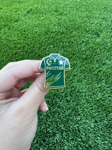 Pakistan Cricket Jersey Enamel Pin, Pakistan Cricket Pin, Pakistani Sports Pin, Cricket Fan Pin, Green Jersey Pin, Patriotic Pakistan Pin, Hard Enamel Lapel Pin, Pakistan Gif