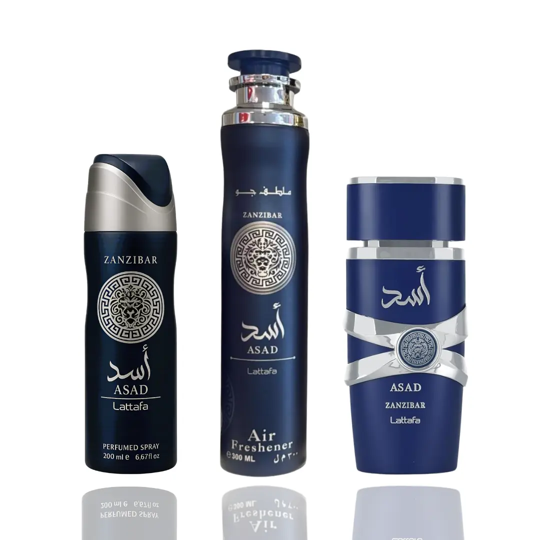 Asad Zanzibar + Asad Zanzibar Deodorant + Asad Zanzibar Air Freshener --- Full Zanzibar triple set, Fragrance, Perfume