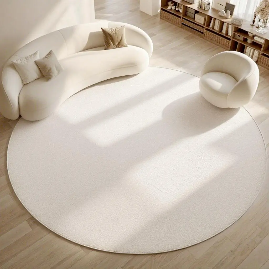 Round Carpet, Soft Non Slip Anti-Slip Machine Washable Rug, Striped Japanese Style, Ideal for Living Room Bedroom Decoration, Home Decorative Rug
