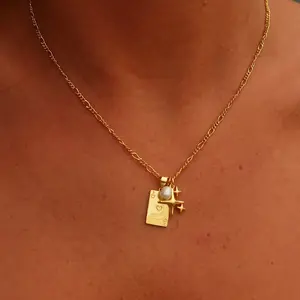 EVRY JEWELS Gold or Silver Plated Women's Hypoallergenic Wish Upon Necklace EVRY JEWELS Gold or Silver Plated Women's Hypoallergenic Wish Upon Necklace