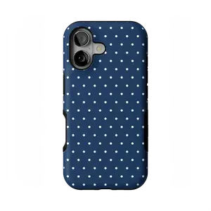 Casely iPhone 17 Case | On the Dot | Navy Polka Dot | Bold Protective Design | Compatible with MagSafe