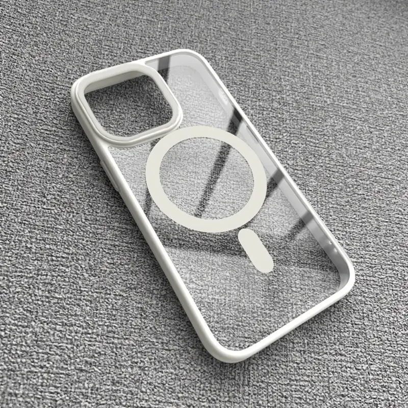 Ultra-transparent case with built-in magnets and round soft shell for iPhone 17 Pro Max Air X XS 11 12 13 14 15 16 Pro Max Plus, a great gift for family, partner, and friends. Black White Gray Pink Blue
