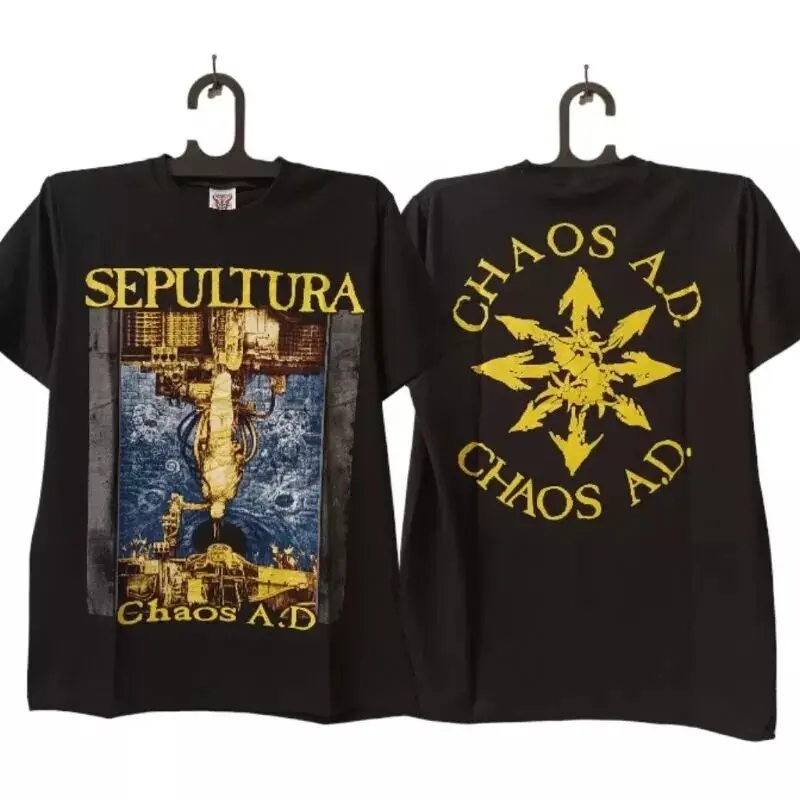 [SALE UP TO 50%] Sepultura Chaos Band Tshirt, Graphic 2 Side Black Unisex Tshirt Reprint S-5XL