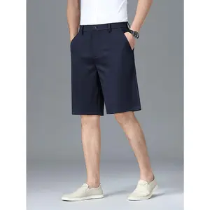 Men's 4-Way Stretch Slim Fit Summer Suit Shorts, Breathable Lightweight Business Casual Dress Shorts for Golf, Office & Daily Wear