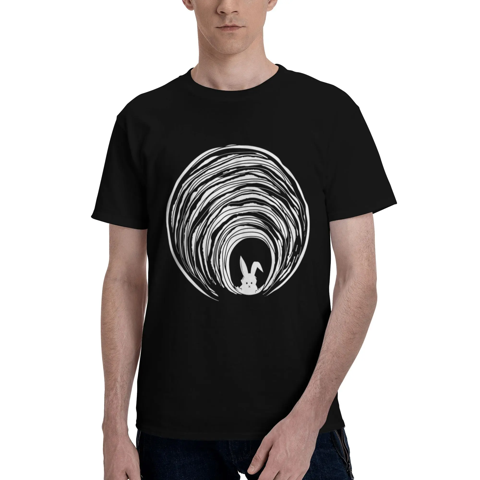 Conspiracy Rabbit Vortex Spiral Theory T-Shirt - Retro Rabbit Hole Graphic Cotton Tee for & - Comfortable Crew Neck Shirt for Birthdays, Gifts, Casual Wear - All-Season Breathable Top