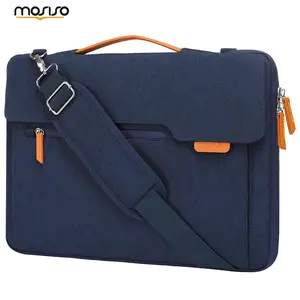 MOSISO 360-Degree Protective Laptop Shoulder Bag 15.6 Inch Water-Resistant Flapover Sleeve with Fully Open Zipper Handle & Organizer Pockets Slim Lightweight Computer Briefcase Messenger Tote Compatible with MacBook Pro 16 Dell HP Lenovo ASUS Business